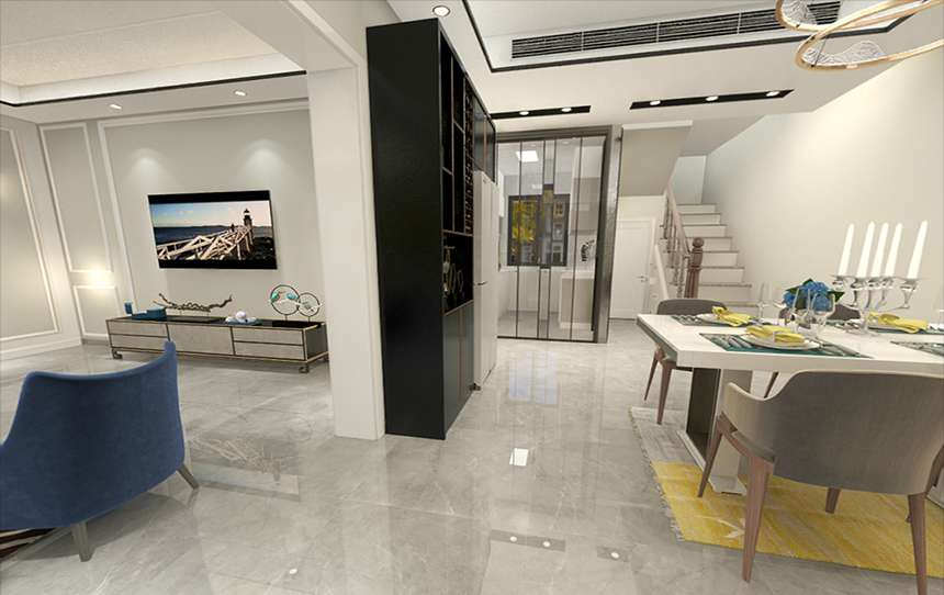 鄭州180平米簡歐風(fēng)格別墅裝修案例