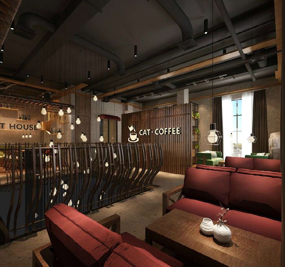 貓屋咖啡店裝修設(shè)計(jì)效果圖