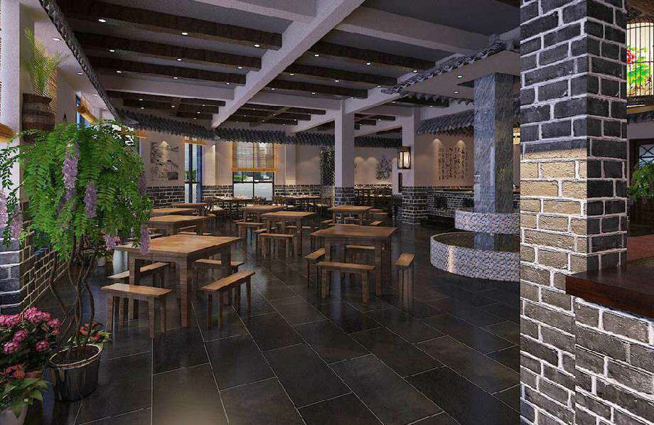 小灶臺(tái)中餐館裝修設(shè)計(jì)效果圖