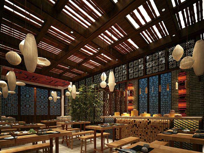 中式面館裝修設(shè)計效果圖