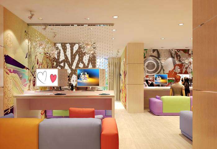 現(xiàn)代簡約風格網(wǎng)咖裝修設(shè)計效果圖