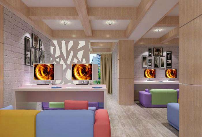 現(xiàn)代簡約風格網(wǎng)咖裝修設(shè)計效果圖