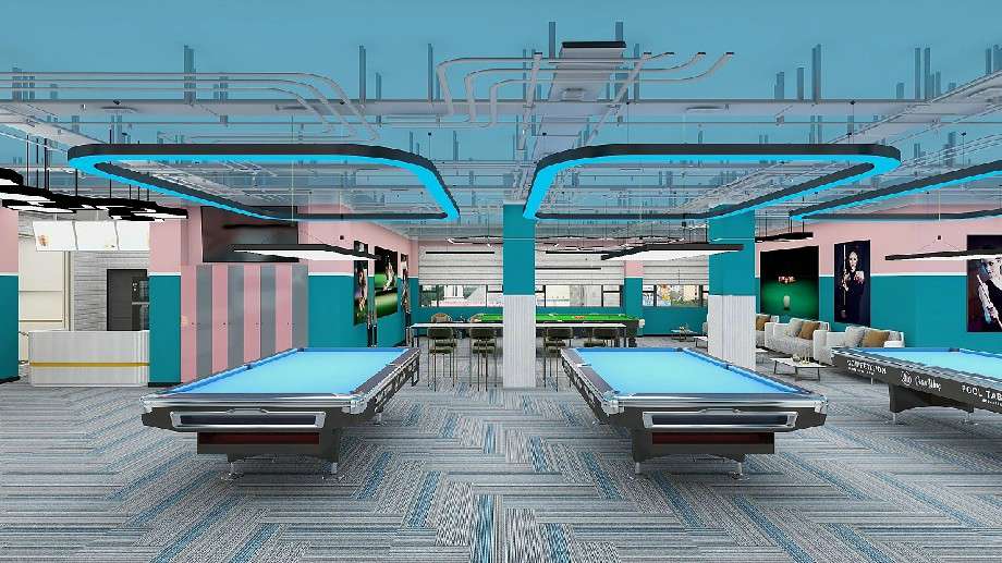 鄭州臺(tái)球俱樂(lè)部裝修設(shè)計(jì)效果圖