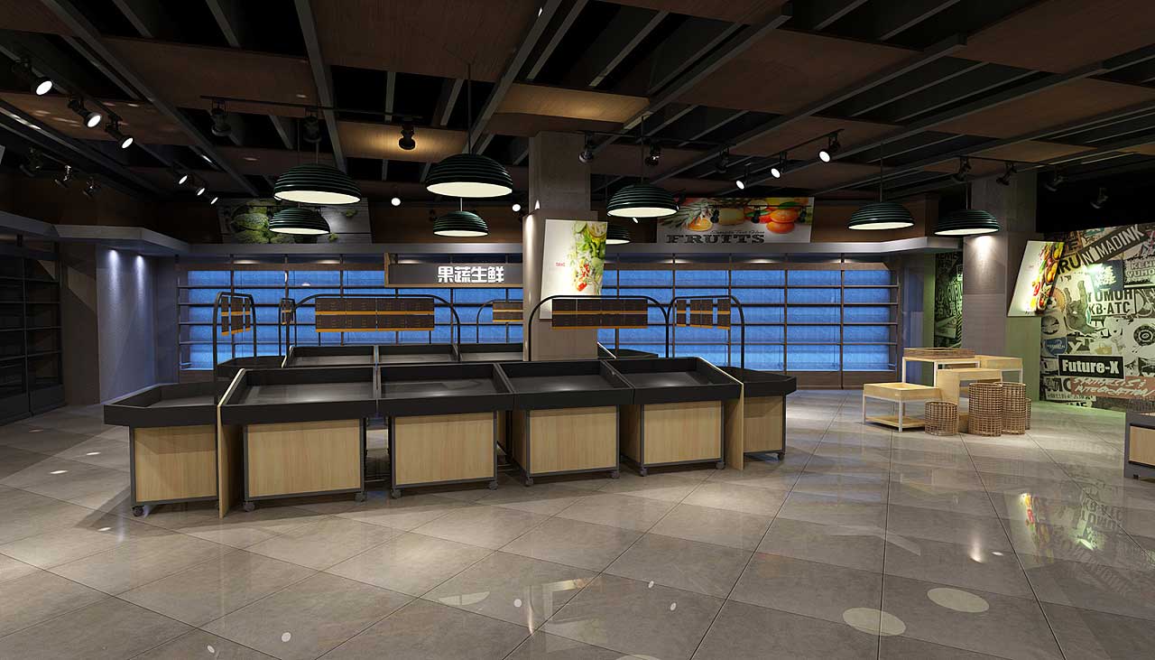 280平米鄭州生鮮超市裝修設(shè)計效果圖