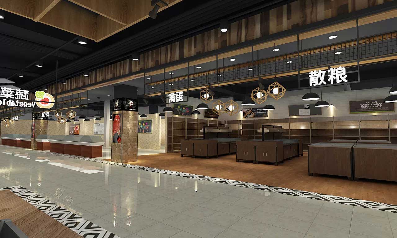 320平米生鮮超市裝修設(shè)計效果圖