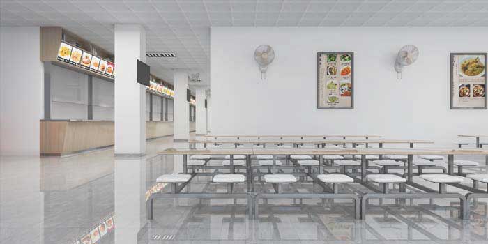 400m2鄭州學(xué)校食堂設(shè)計效果圖