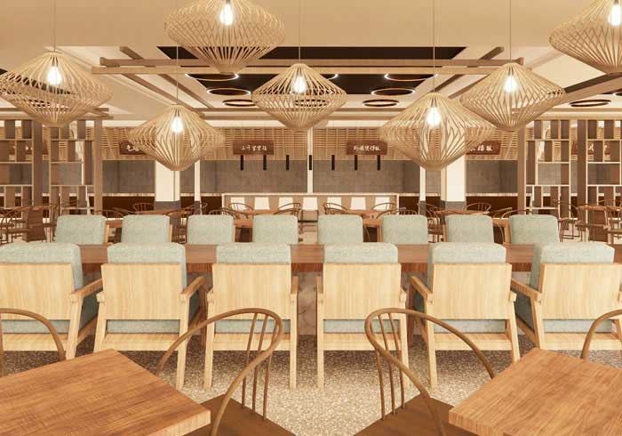 600平米鄭州企業(yè)食堂設(shè)計效果圖