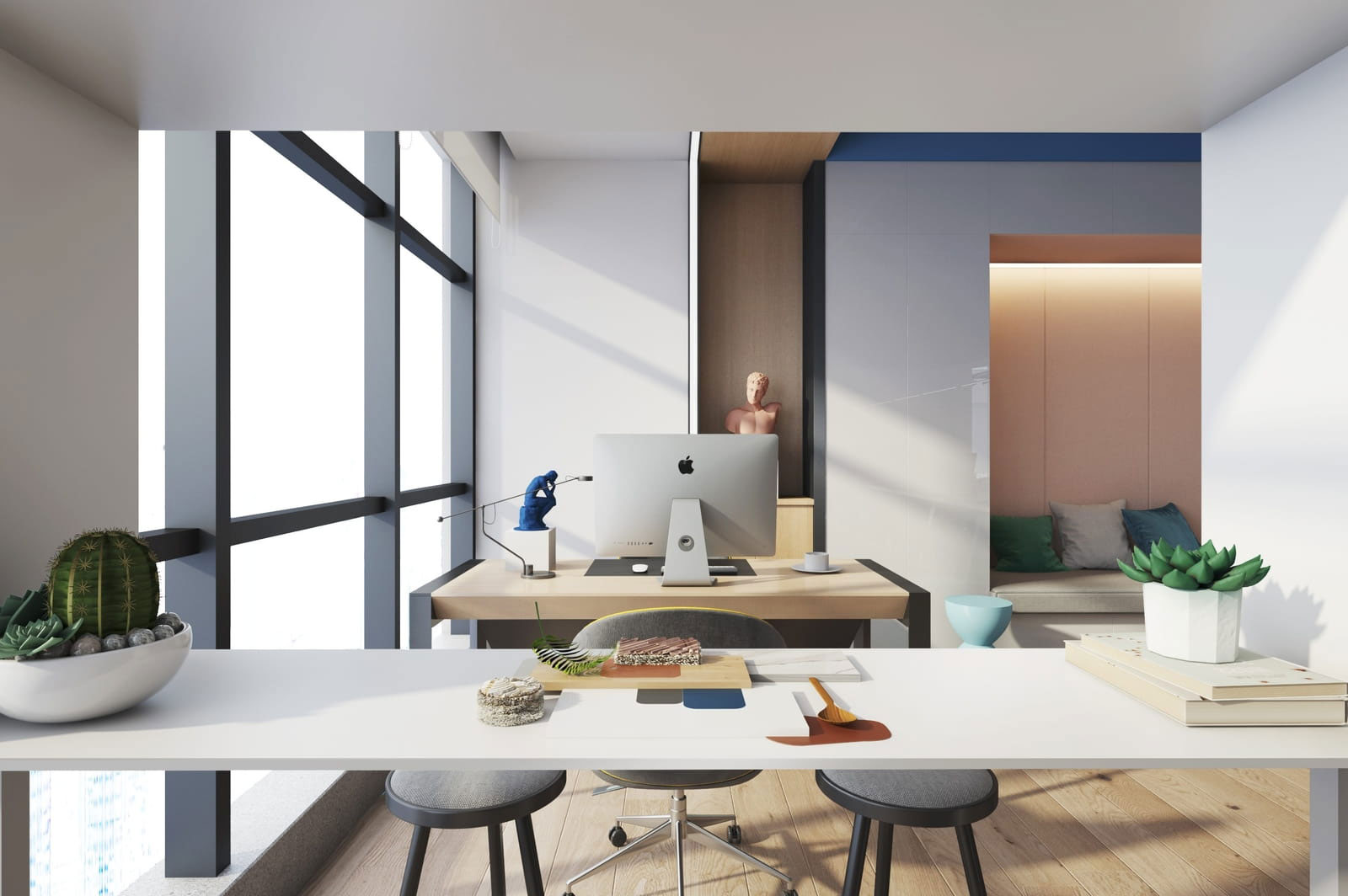 370平方鄭州高端辦公室設(shè)計裝修施工效果圖