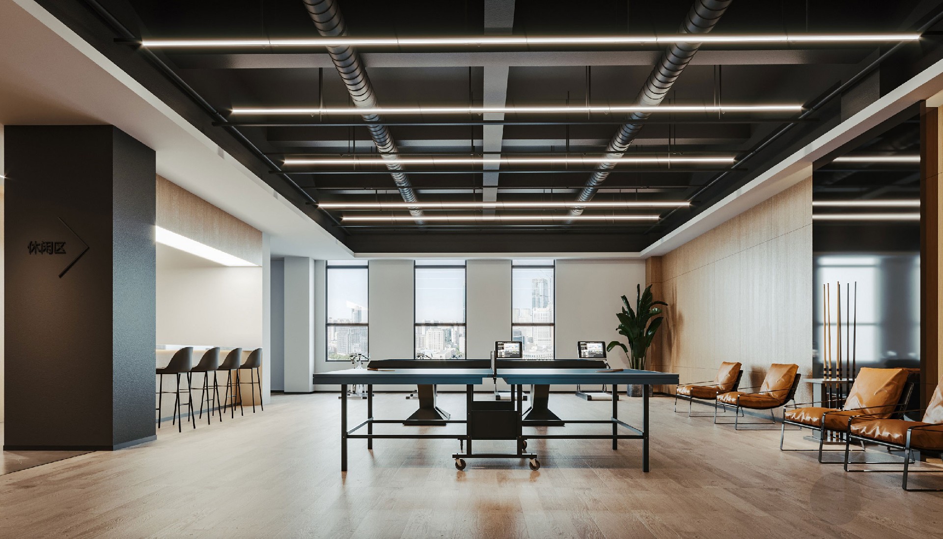 1300平米集團(tuán)公司辦公室裝修設(shè)計(jì)效果圖