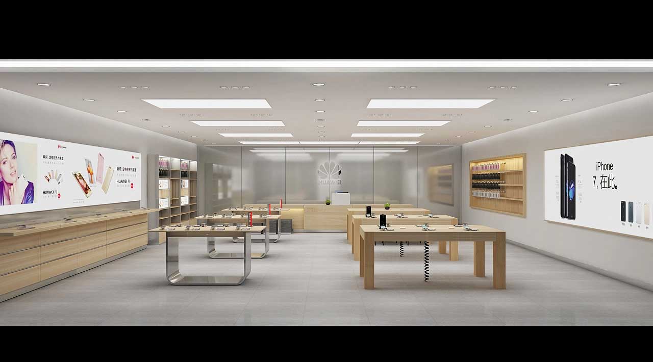 鄭州二七區(qū)華為手機體驗店設(shè)計裝修效果圖