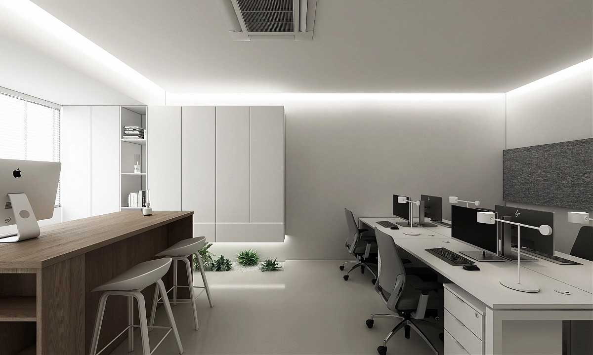 簡(jiǎn)約辦公空間設(shè)計(jì)-鄭州辦公室裝修效果圖