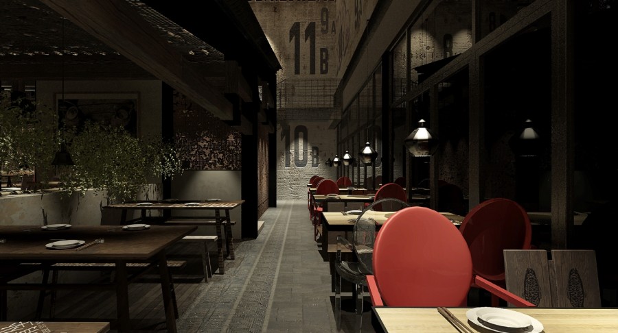 600平方烤肉店面裝修設(shè)計效果圖