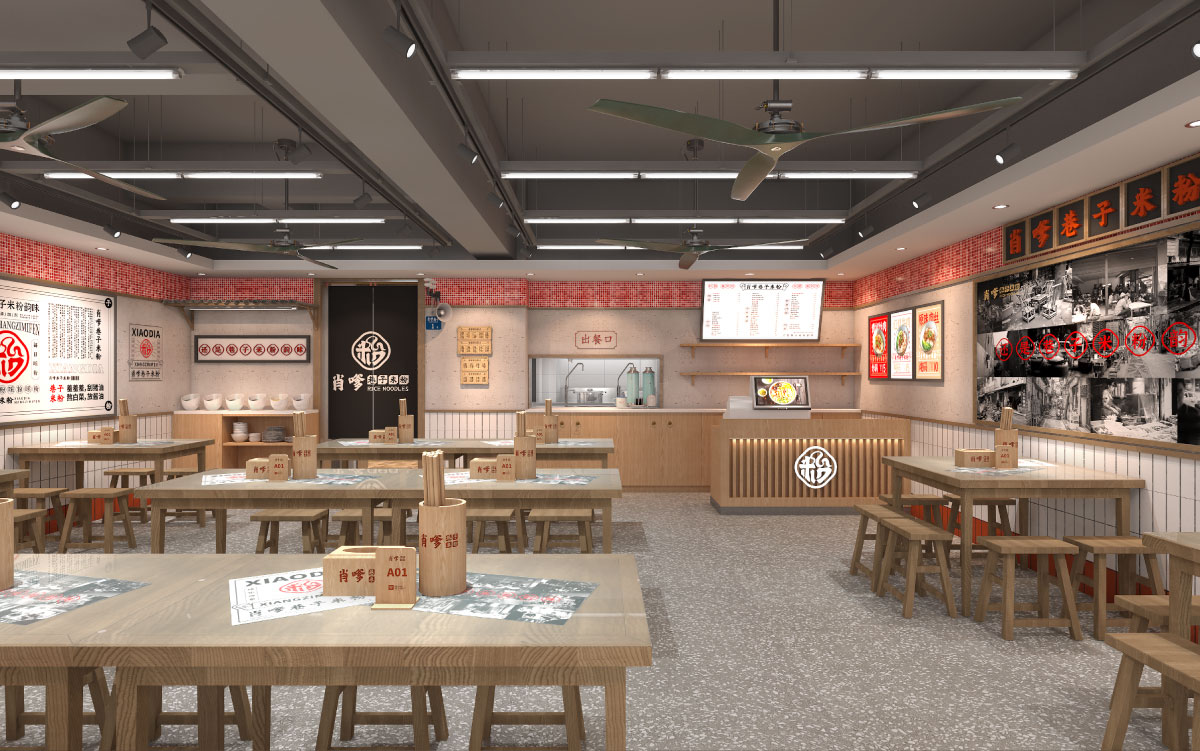 110平米米粉店鋪裝修設(shè)計效果圖