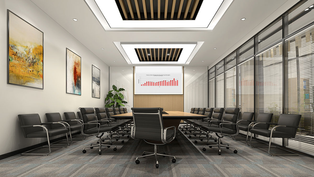 340平米簡約辦公空間設(shè)計(jì)效果圖