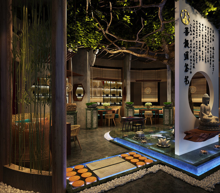 900平米茶藝會所體驗店裝修設(shè)計效果圖