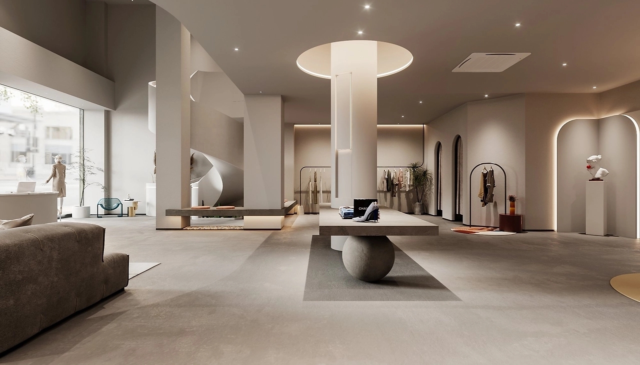 400平米侘寂風(fēng)服裝店裝修設(shè)計效果圖