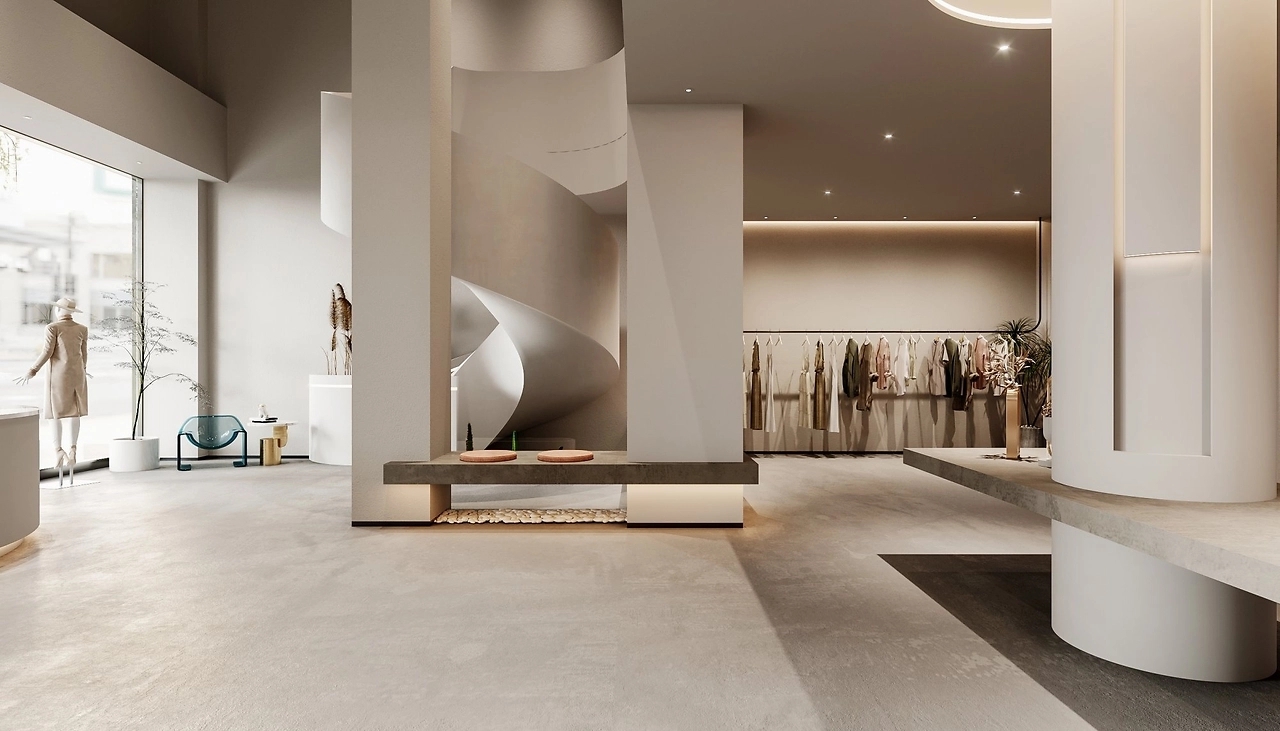 400平米侘寂風(fēng)服裝店裝修設(shè)計效果圖