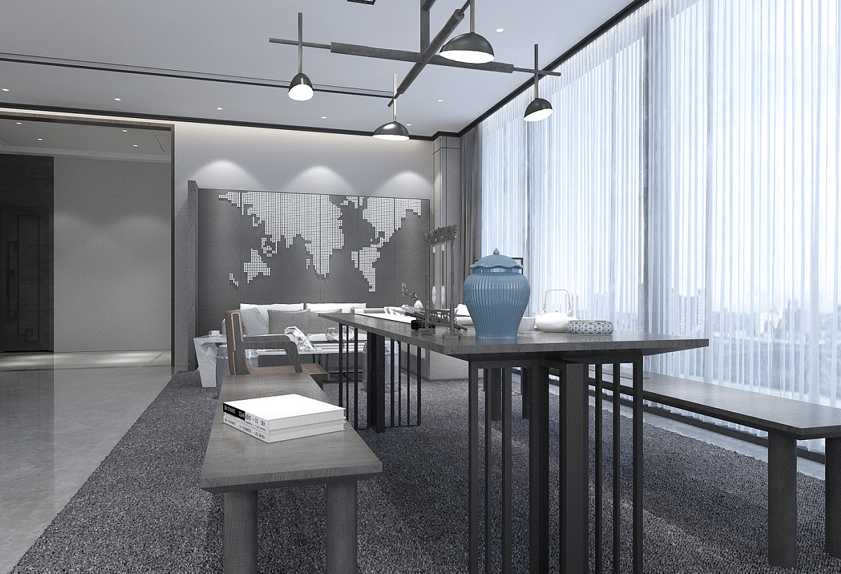 160平米極簡禪意辦公室設(shè)計效果圖賞析