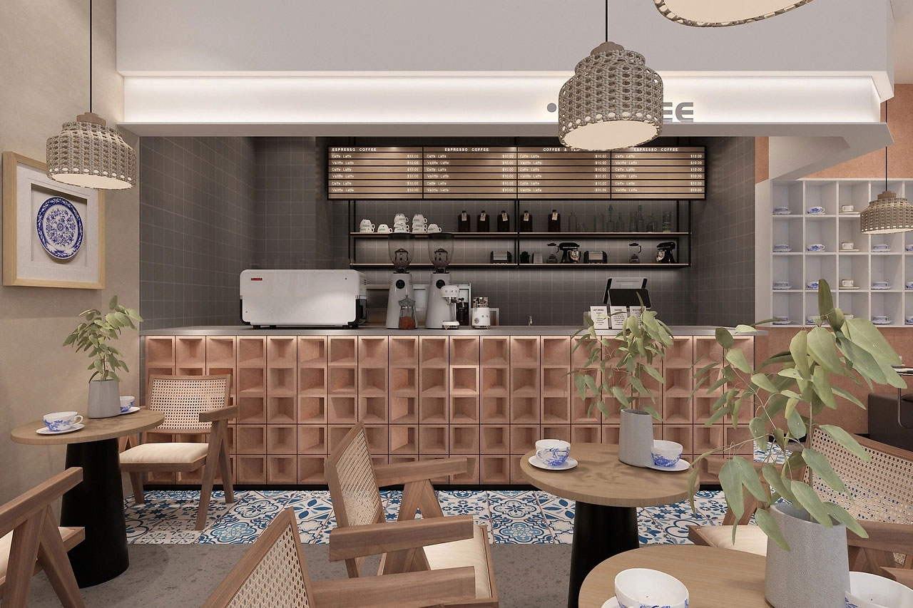 159平米鄭州咖啡店裝修設(shè)計(jì)效果圖