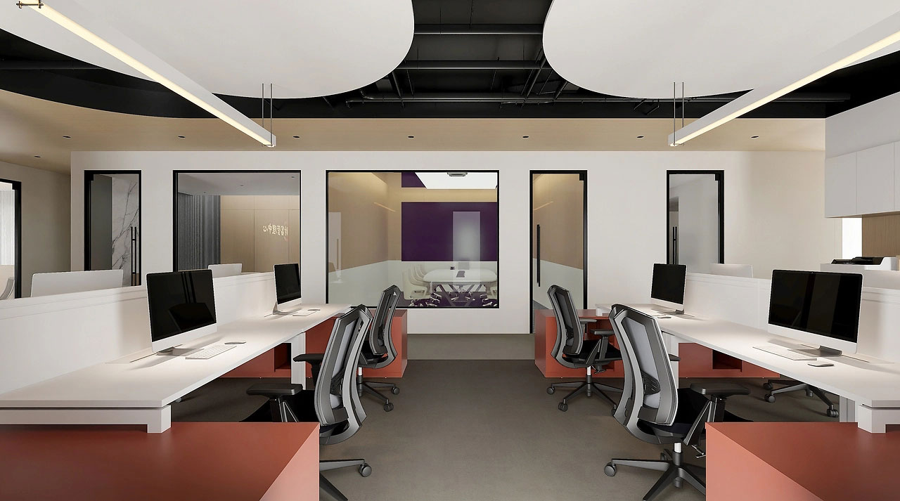 254平米鄭州辦公室設(shè)計施工效果圖