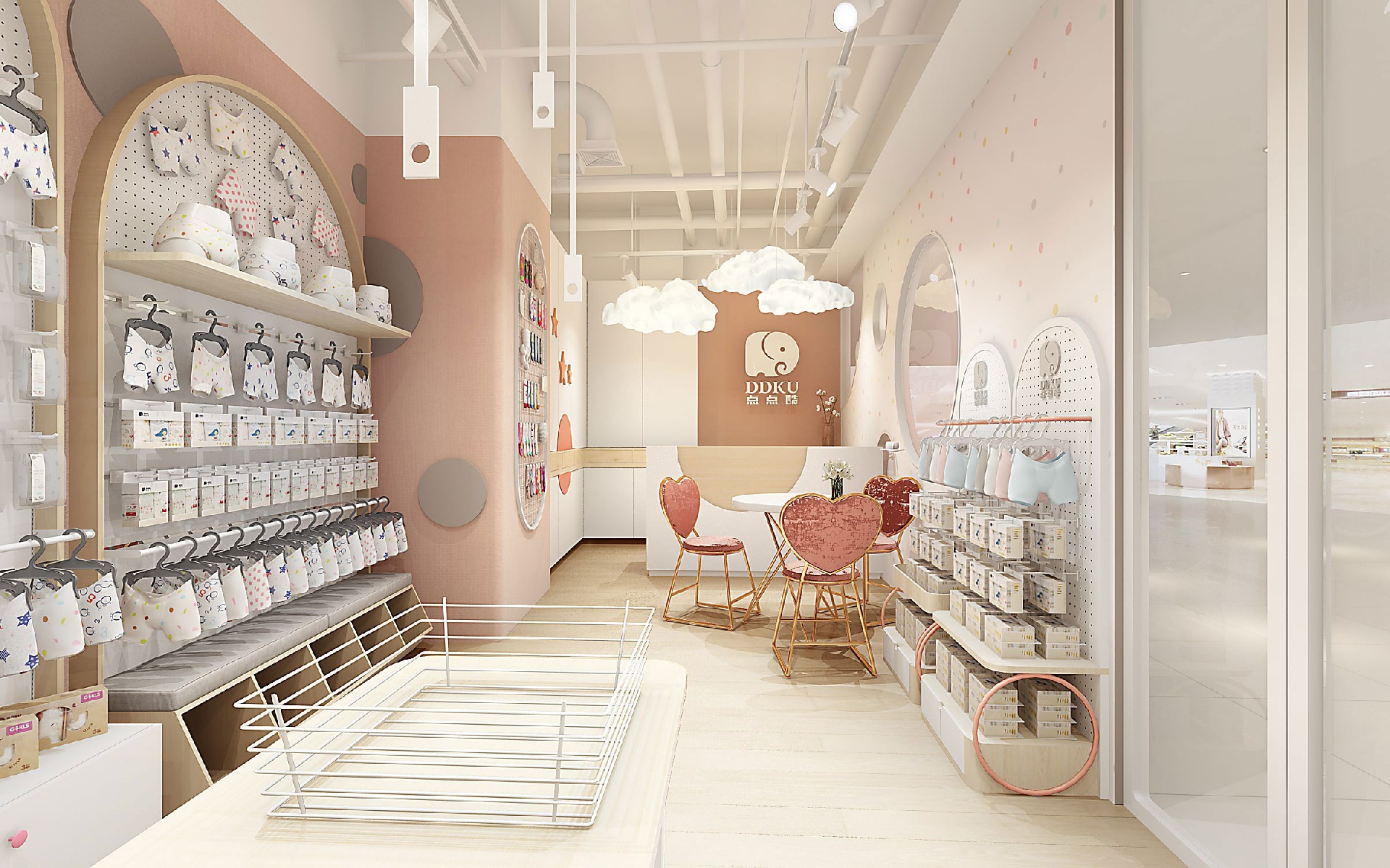 45平米鄭州母嬰用品店裝修設(shè)計效果圖
