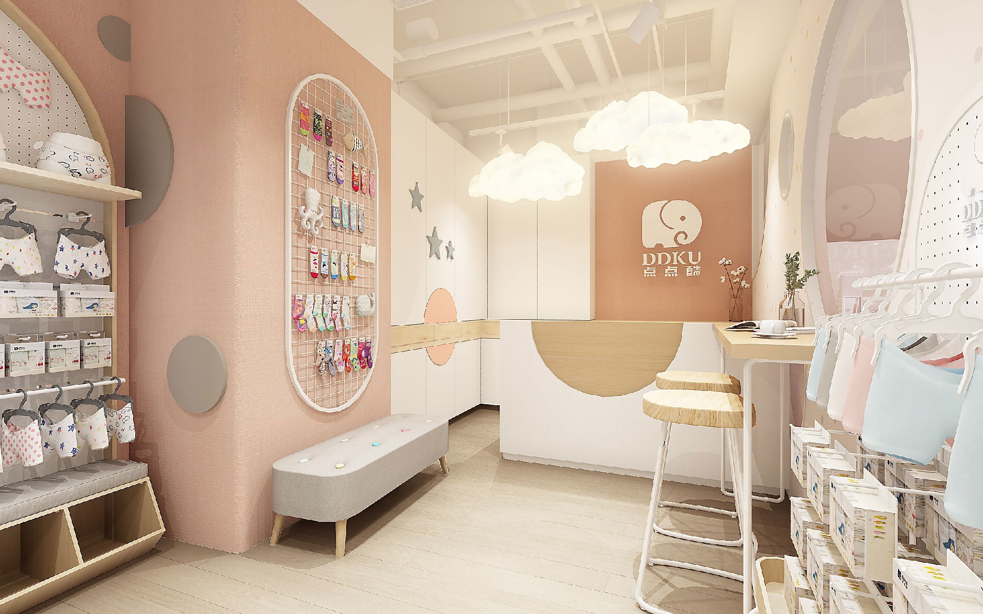 45平米鄭州母嬰用品店裝修設(shè)計效果圖