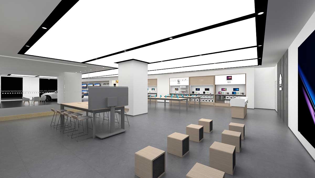 350平米洛陽華為手機體驗店設(shè)計效果圖