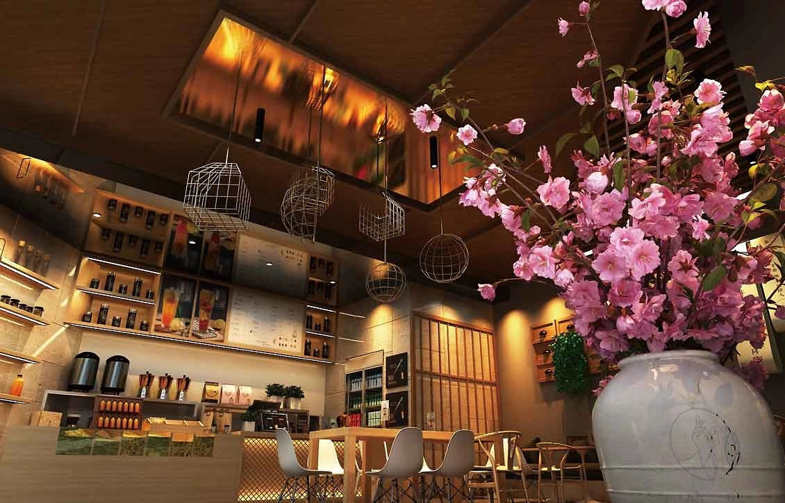 80平米奶茶飲品店裝修設(shè)計效果圖