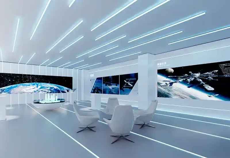 鄭州某科技企業(yè)展廳設(shè)計(jì):未來(lái)感與互動(dòng)性的完美結(jié)合