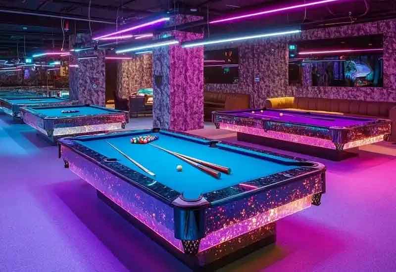 鄭州臺(tái)球廳裝修:專業(yè)球桌區(qū)與觀賽休息區(qū)規(guī)劃設(shè)計(jì)