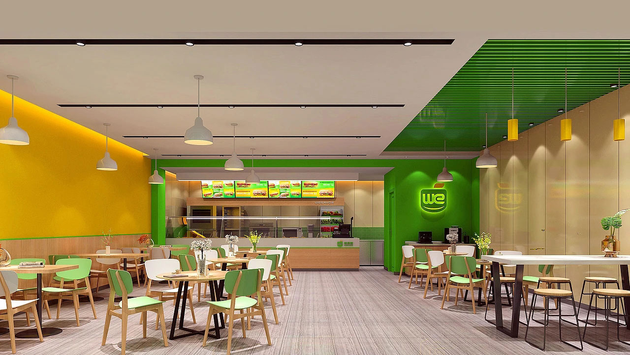 115平米鄭州漢堡店裝修設(shè)計(jì)效果圖