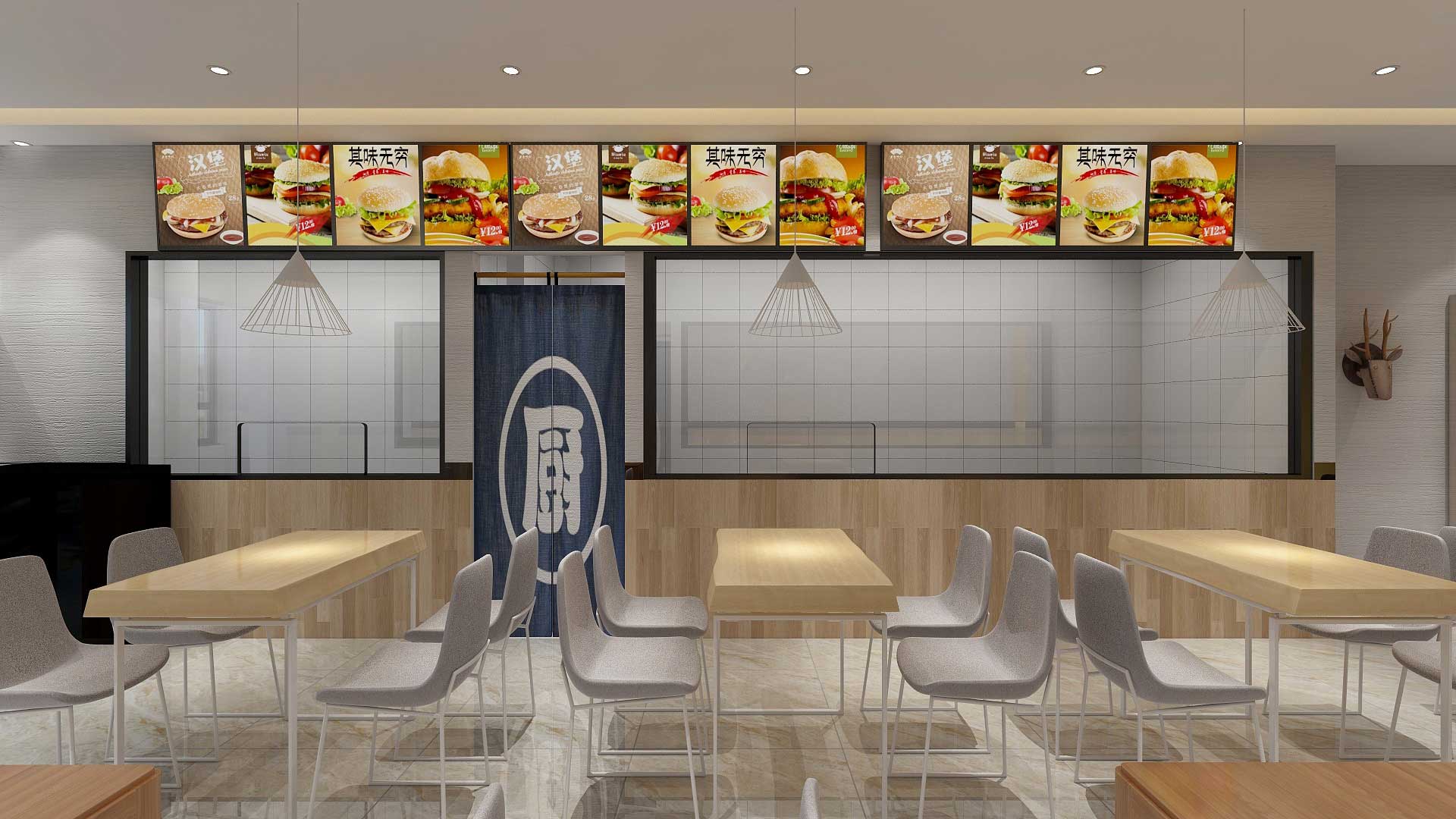 85平米快餐廳裝修設(shè)計(jì)效果圖