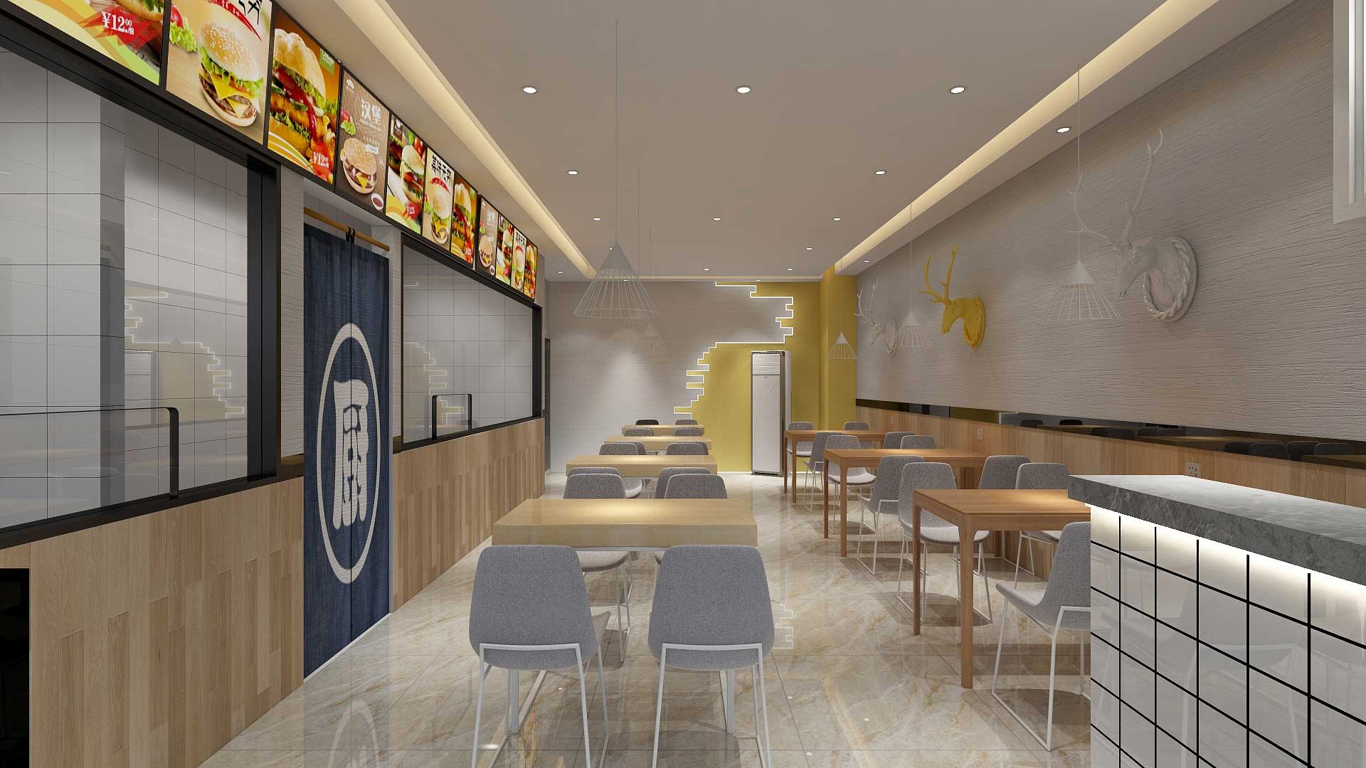 85平米快餐廳裝修設(shè)計(jì)效果圖