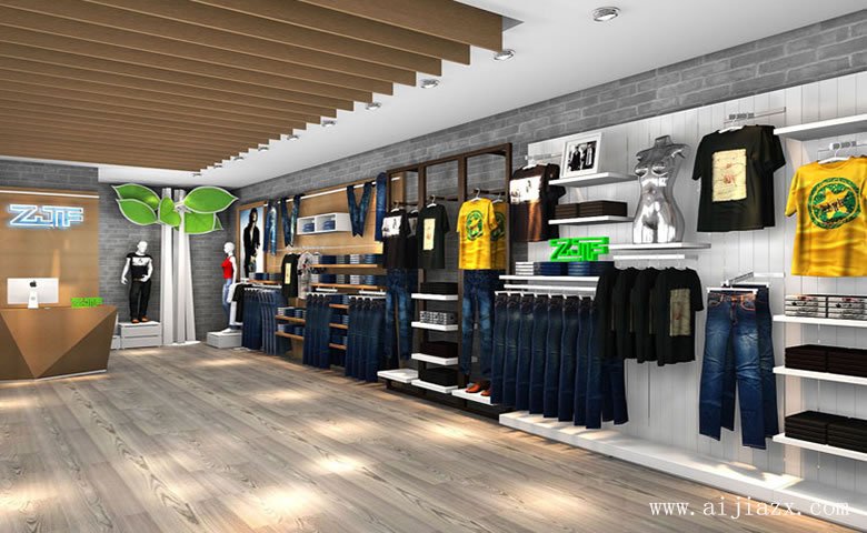 素凈的男裝專賣(mài)店鋪裝修效果圖