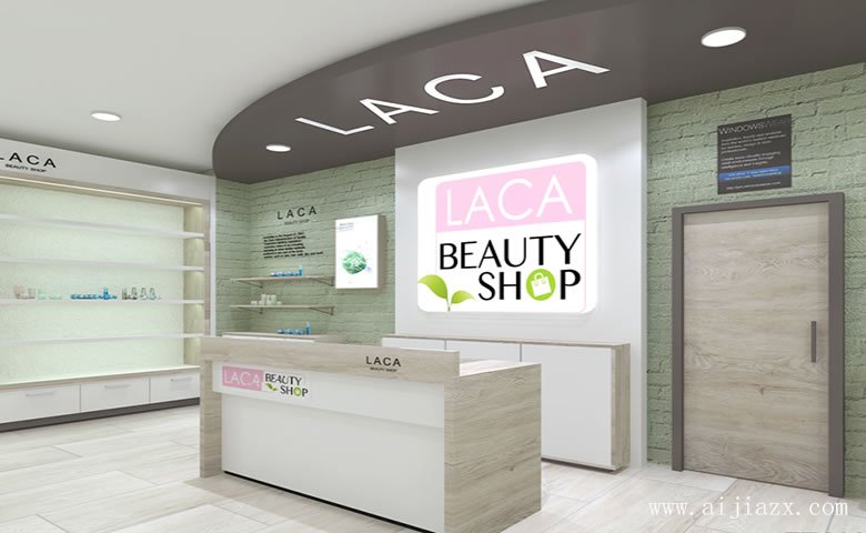 白色簡(jiǎn)約化妝品專賣店鋪裝修效果圖
