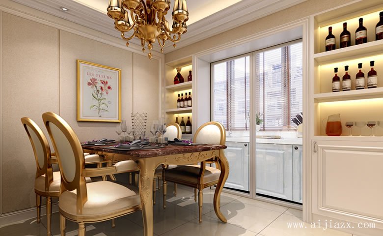  精致豪華的簡歐風(fēng)格餐廳裝修效果圖