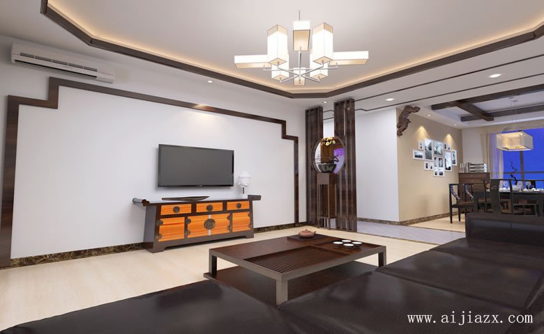 開(kāi)闊大方的新中式風(fēng)格客餐廳裝修效果圖