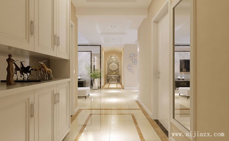 純美干凈的現(xiàn)代簡(jiǎn)約風(fēng)格大戶型玄關(guān)裝修效果圖