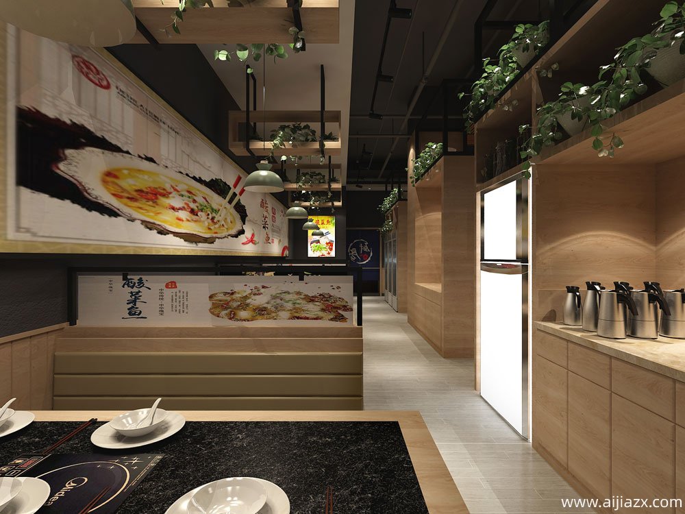 胖哥酸菜魚(yú)餐飲店鋪裝修效果圖